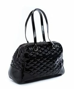 Lux De Ville Temptress Tote Medium - Black Crinkle Patent