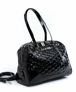Lux De Ville Temptress Tote Medium - Black Crinkle Patent