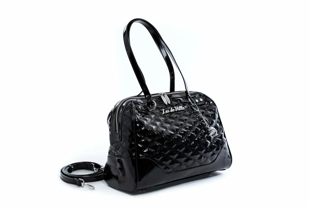 Lux De Ville Temptress Tote Medium - Black Crinkle Patent 3 Lux De Ville Temptress Tote Medium - Black Crinkle Patent