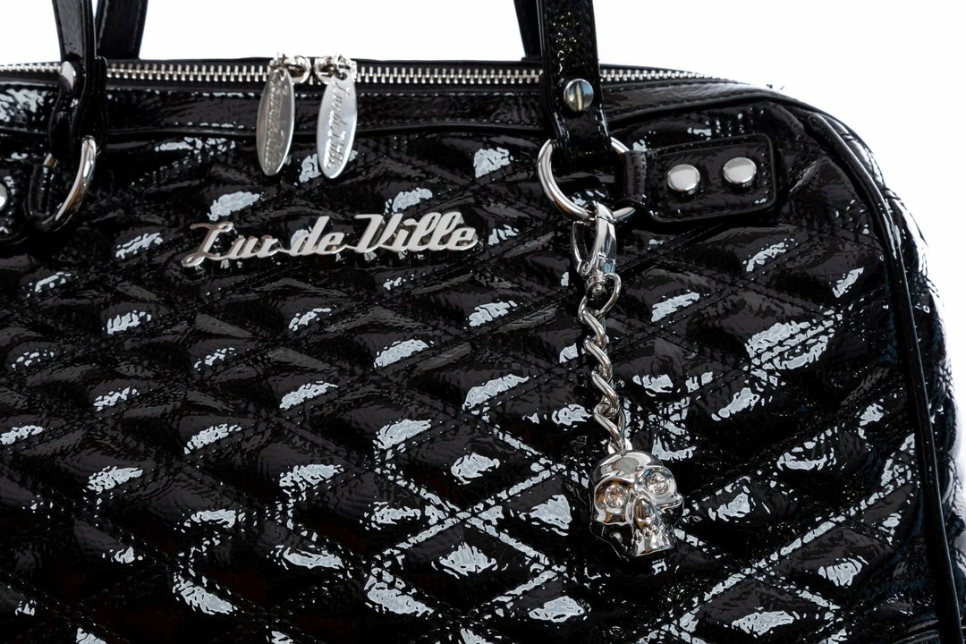 Lux De Ville Temptress Tote Medium - Black Crinkle Patent 5 Lux De Ville Temptress Tote Medium - Black Crinkle Patent