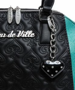Lux De Ville Lady Lux Medium Tote - Black & Mermaid Blue Sparkle