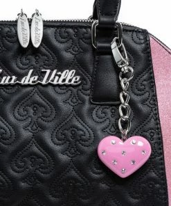 Lux De Ville Lady Lux Medium Tote - Black & Bashful Blush Sparkle
