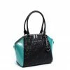 Lux De Ville Lady Lux Medium Tote - Black & Mermaid Blue Sparkle