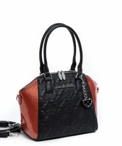 Lux De Ville Lady Lux Medium Tote - Black & Coral Sparkle