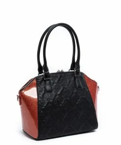 Lux De Ville Lady Lux Medium Tote - Black & Coral Sparkle