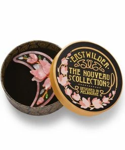 Erstwilder Art Nouveau Steel Magnolias Brooch - Pink