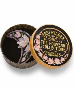 Erstwilder Art Nouveau Steel Magnolias Brooch - Purple