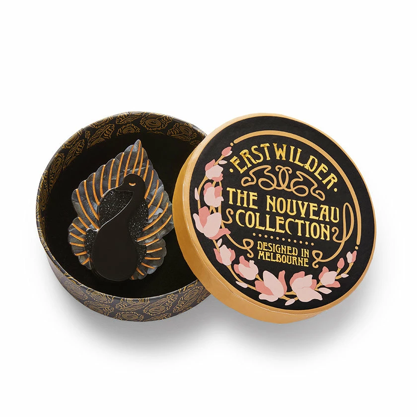 Erstwilder Art Nouveau Ailes Noires Brooch 4 Erstwilder Art Nouveau Ailes Noires Brooch