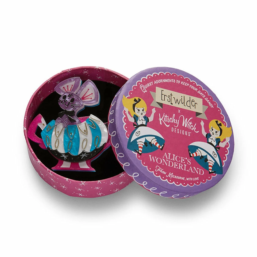 Erstwilder Kitschy Witch Alice's Wonderland What The Doormouse Said Brooch 4 Erstwilder Kitschy Witch Alice's Wonderland What The Doormouse Said Brooch