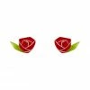 Erstwilder Kitschy Witch Alice's Wonderland Painted Rose Earrings
