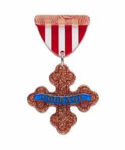 Erstwilder X The Wizard Of Oz Medal Of Bravery Brooch