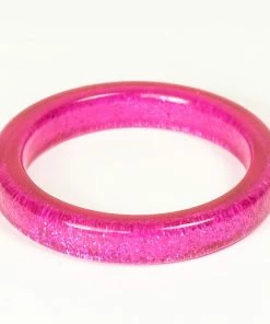 Splendette Fuchsia Glitter Bangle
