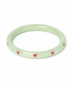Splendette Valentine's Sweet Pea Heart Bangle Narrow