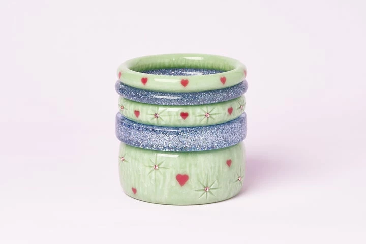 Splendette Valentine's Sweet Pea Starburst Bangle Extra Wide - Duchess 5 Splendette Valentine's Sweet Pea Starburst Bangle Extra Wide - Duchess