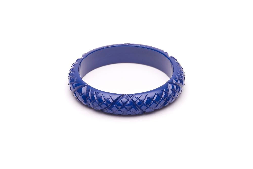 Splendette Midi Indigo Heavy Carve Fakelite Bangle 3 Splendette Midi Indigo Heavy Carve Fakelite Bangle