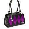 Lux De Ville High Roller Handbag - Black Matte With Electric Purple Sparkle 2 Lux De Ville High Roller Handbag - Black Matte With Electric Purple Sparkle