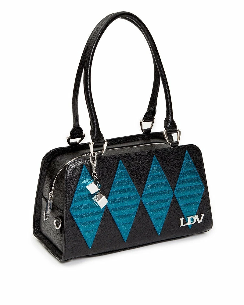 Lux De Ville High Roller Handbag - Black Matte With Endless Sea Sparkle 3 Lux De Ville High Roller Handbag - Black Matte With Endless Sea Sparkle