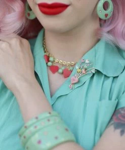 Splendette Valentine's Sweet Pea Heart Necklace