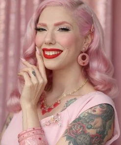 Splendette Valentine's Sweet Cheeks Starburst Bangle Extra Wide - Duchess