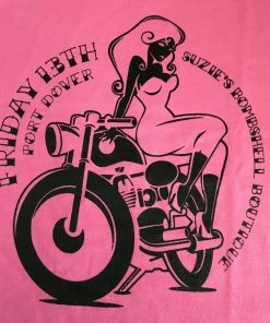 Suzie's Bombshell Boutique Biker Girl T-Shirt In Pink