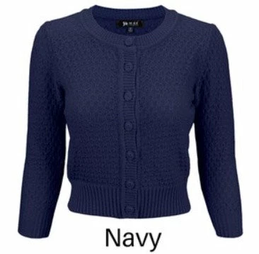 MAK Cropped Crew Neck Cardigan (Various Colours) Tops 6 MAK Cropped Crew Neck Cardigan (Various Colours) Tops