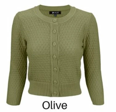 MAK Cropped Crew Neck Cardigan (Various Colours) Tops 8 MAK Cropped Crew Neck Cardigan (Various Colours) Tops