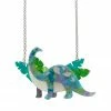Erstwilder Dinosauria I'll Be Brach Necklace - Green Blue