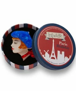 Erstwilder Paris Holiday Tres Chic Blue Brooch