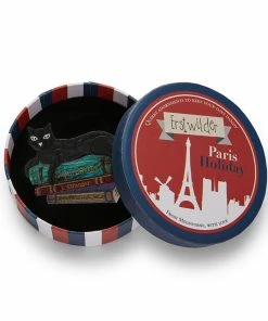 Erstwilder Paris Holiday Cultured Cat Brooch