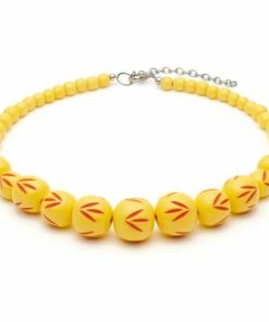 Splendette Sunrise Carved Bead Necklace