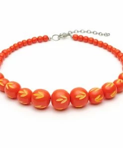 Splendette Sunset Carved Bead Necklace
