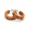 Splendette Almond Carved Hoop Earrings