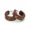 Splendette Walnut Carved Hoop Earrings
