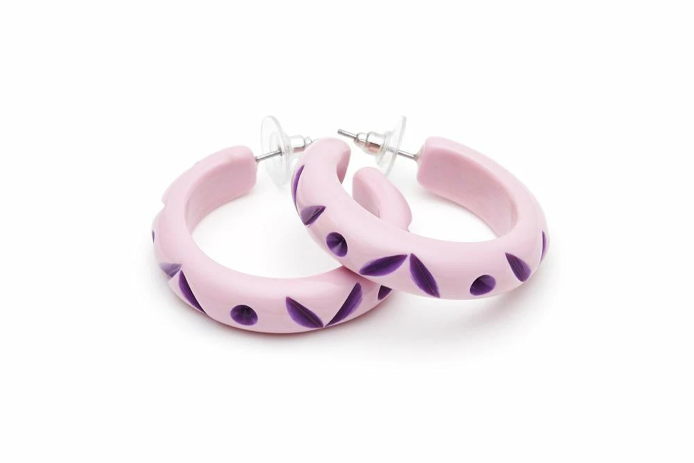 Splendette Clematis Carved Hoop Earrings 3 Splendette Clematis Carved Hoop Earrings