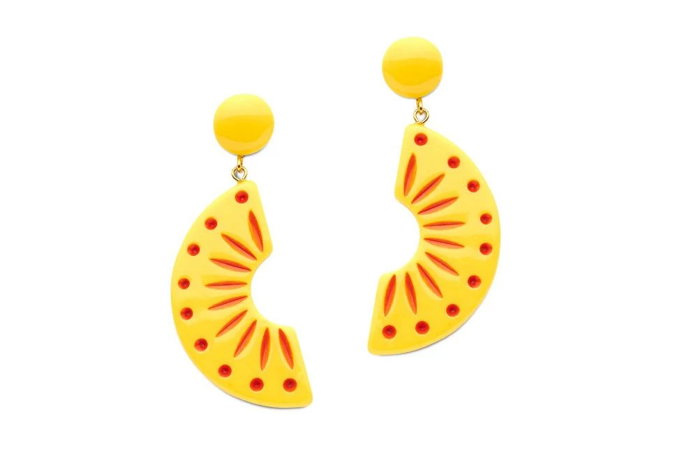 Splendette Sunrise Carved Drop Earrings 3 Splendette Sunrise Carved Drop Earrings