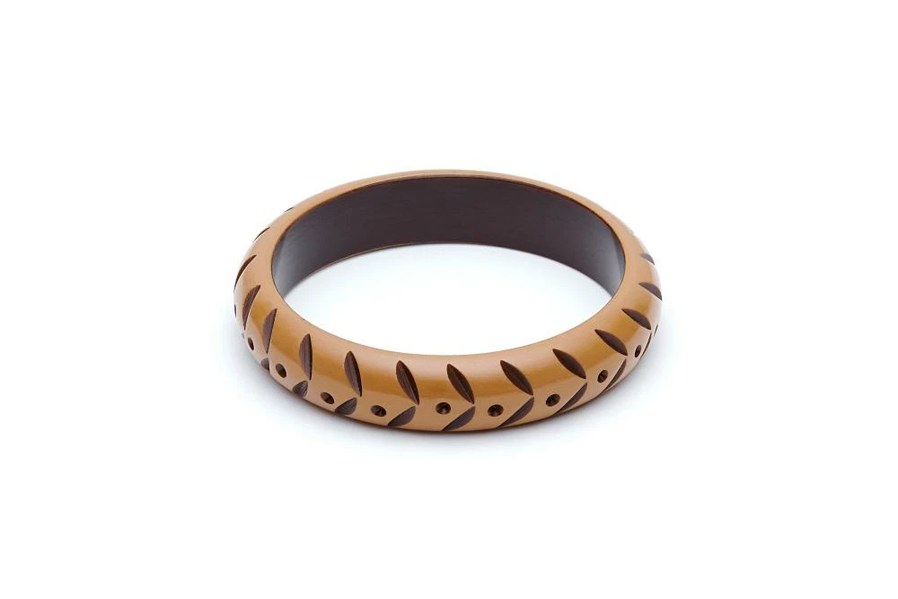 Splendette Midi Almond Carved Bangle 3 Splendette Midi Almond Carved Bangle