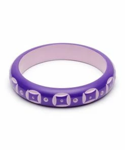 Splendette Midi Violet Carved Bangle