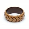 Splendette Wide Almond Carved Bangle 1 Splendette Wide Almond Carved Bangle