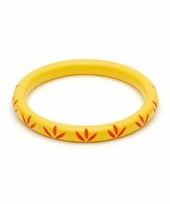 Splendette Narrow Sunrise Carved Bangle
