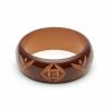 Splendette Wide Walnut Carved Bangle
