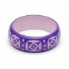 Splendette Wide Violet Carved Bangle - Duchess 2 Splendette Wide Violet Carved Bangle - Duchess