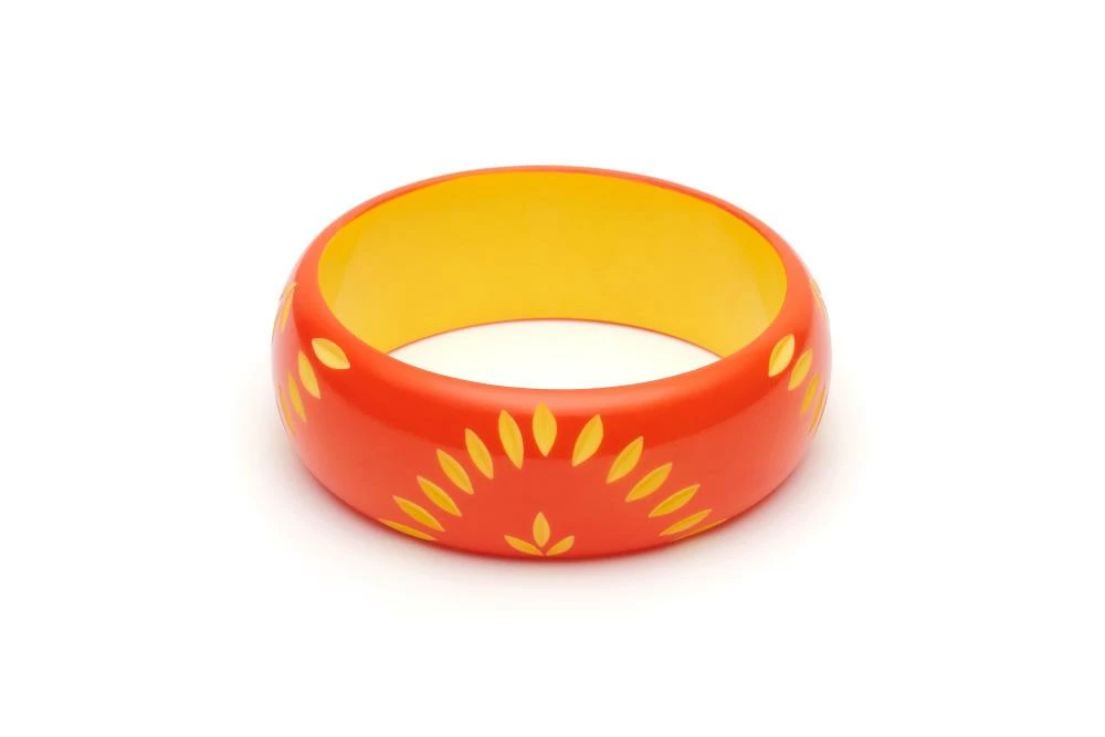 Splendette Wide Sunset Carved Bangle - Duchess 3 Splendette Wide Sunset Carved Bangle - Duchess