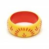 Splendette Wide Sunrise Carved Bangle 1 Splendette Wide Sunrise Carved Bangle