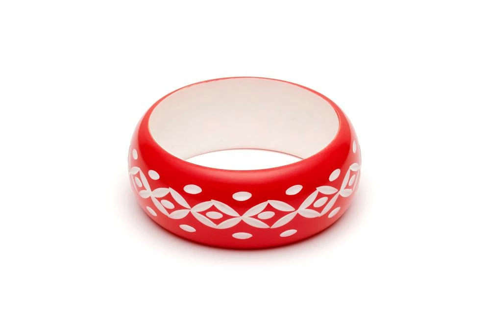 Splendette Wide Lover Carved Bangle 3 Splendette Wide Lover Carved Bangle