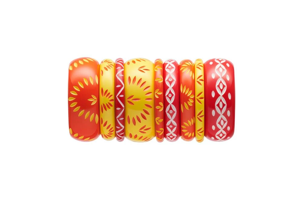 Splendette Midi Sunrise Carved Bangle 5 Splendette Midi Sunrise Carved Bangle