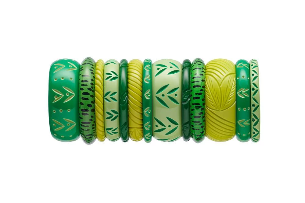 Splendette Wide Spring Carved Bangle 4 Splendette Wide Spring Carved Bangle