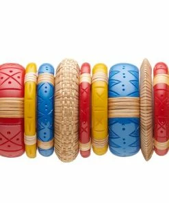 Splendette Rosella Cane Light Cane Drop Hoop Earrings