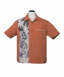 Steady Clothing Steady Leilani Bowling Shirt - Rust