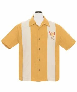 Steady Clothing Steady Tropical Itch Bowling Shirt - Mustard