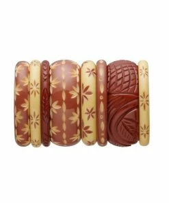 Splendette Wide Carved Bangle Duchess - Café 7 Splendette Wide Carved Bangle Duchess - Café